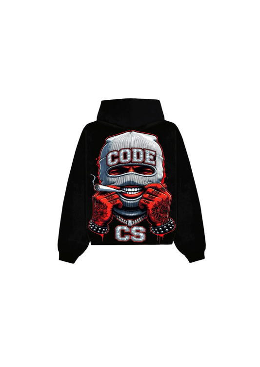 Code Syndicate "Code Red" Ski Mask Hoodie - Black